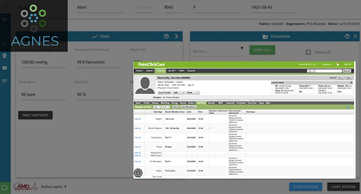 A screen shot of AGNES Connect® is a secure patient assessment tool.